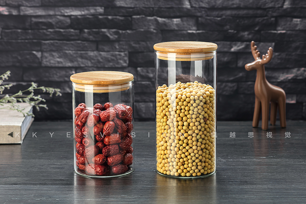 厨房五谷杂粮储藏罐密封罐玻璃罐储物罐淘宝静物拍摄