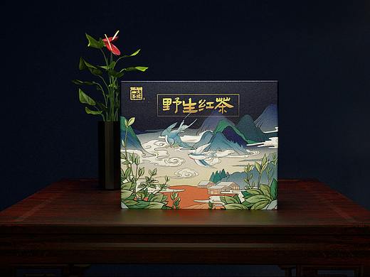 大境山茶手绘包装设计
