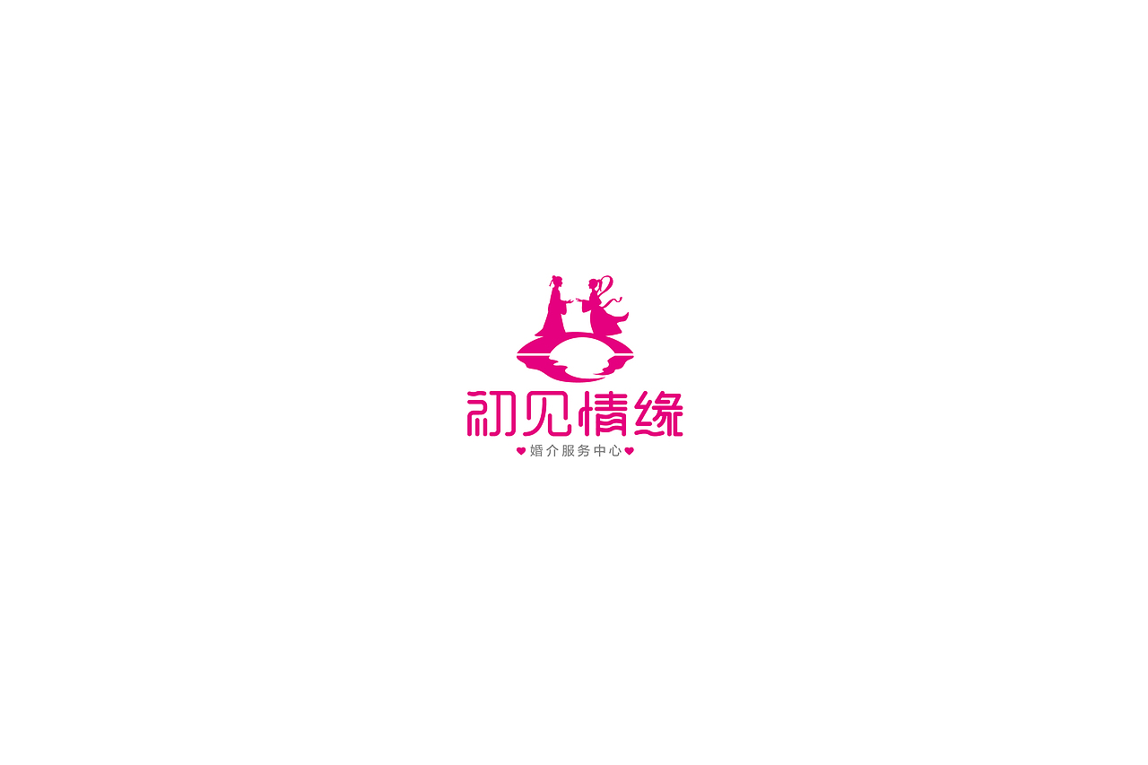 初见情缘logo设计 标志设计 婚介公司标志设计
