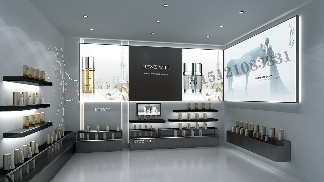 上海化妆品店设计丨卓皙效果图（图ZMTYxMjg0MjQw） - 展陈设计 - 站酷设计师品牌设计Calvin原创素材 - 站酷ZCOOL