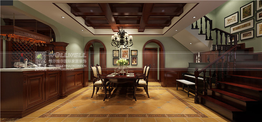 招商江湾城 面积 208m2 风格 美式