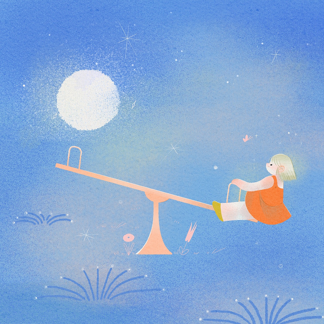 月亮朋友（图ZMzE1NDM4ODM2） - 儿童插画 - 站酷设计师三也Bomi原创素材 - 站酷ZCOOL