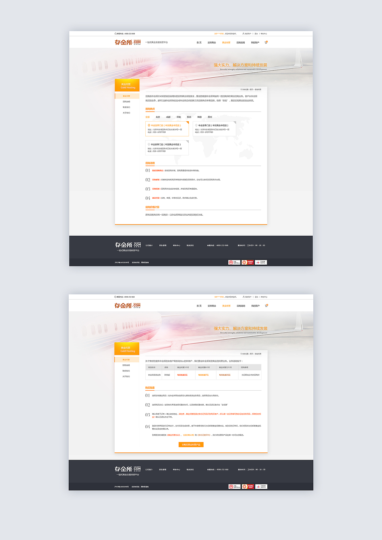 一整套黄金投资界面
