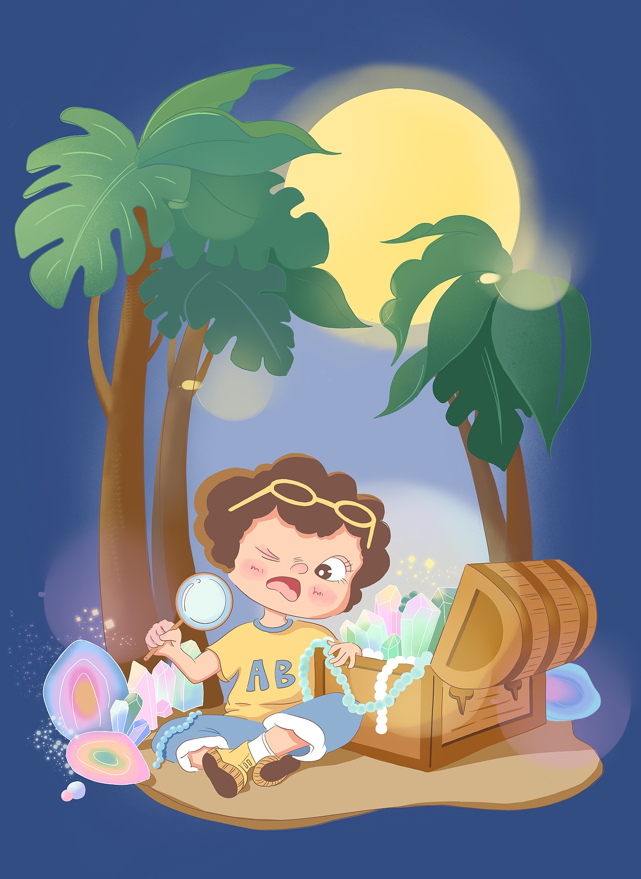 儿童插画|寻宝考古系列|恐龙考古系列