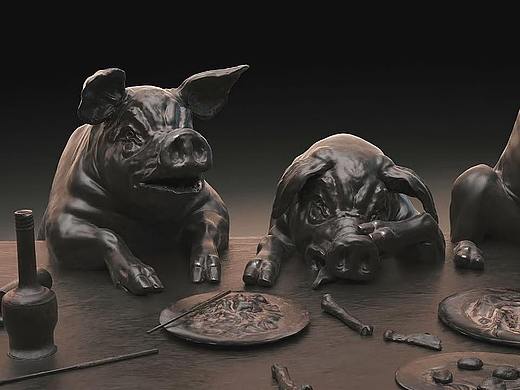 最后的晚餐——猪形象版