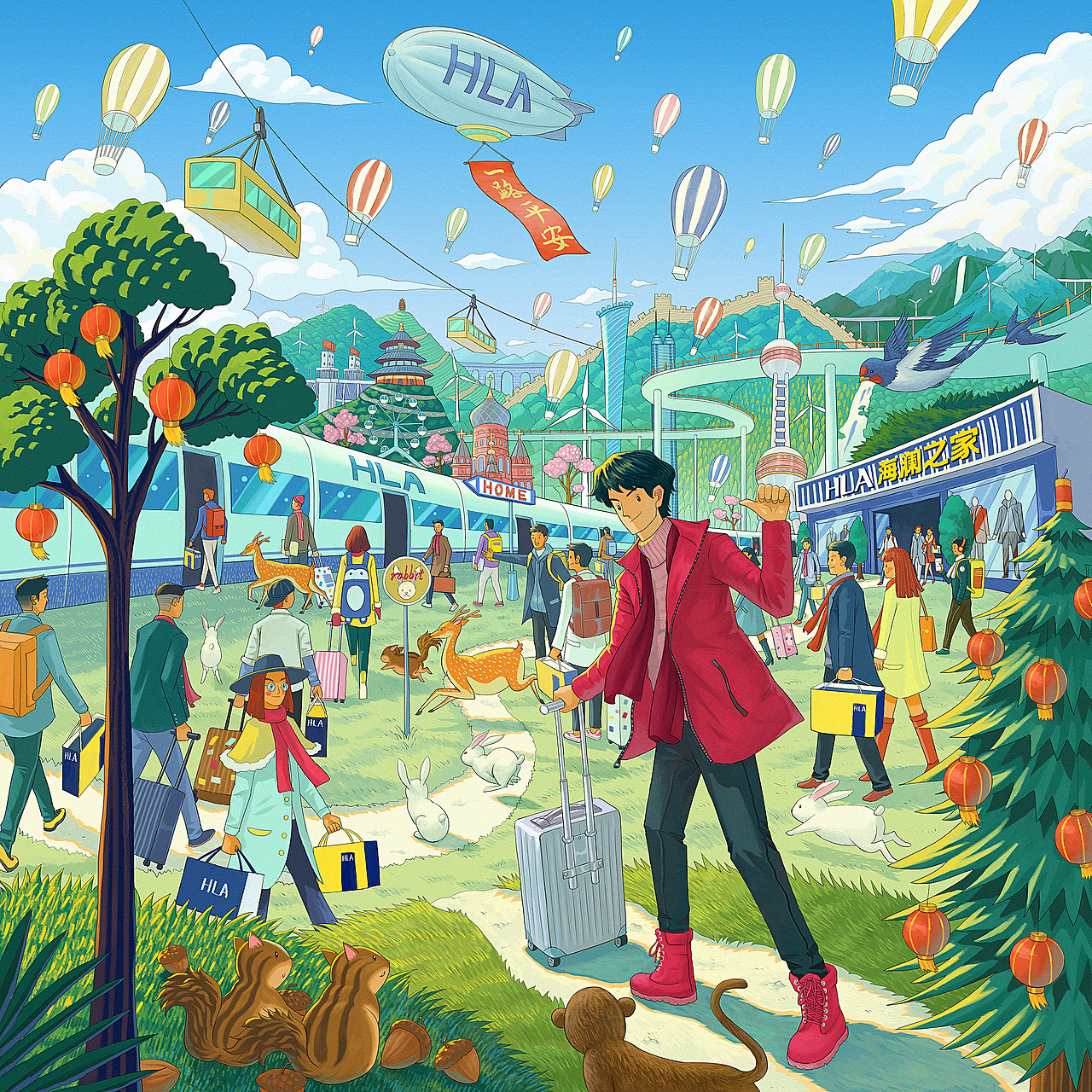 海澜之家2019春节系列插画