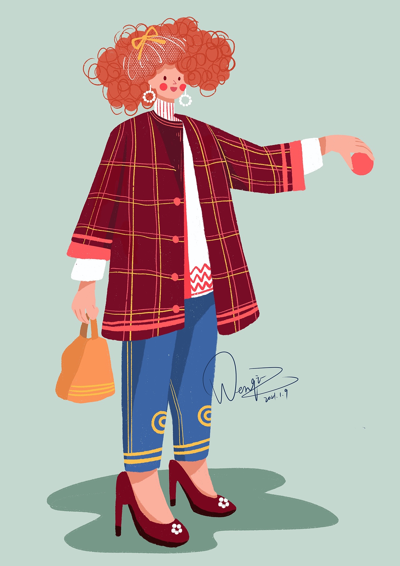 时尚人物穿搭练习（图ZMjQxOTAxMzYw） - 商业插画 - 站酷设计师周周ZhouZ原创素材 - 站酷ZCOOL