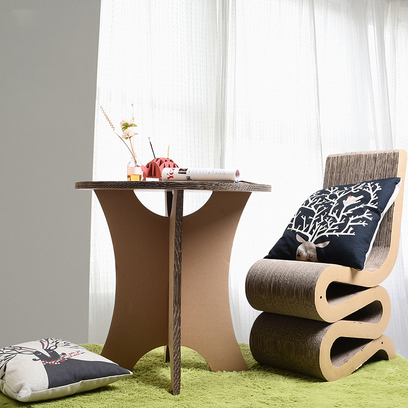 纸匠纸品咖啡桌 | 瓦楞纸家具圆形办公桌