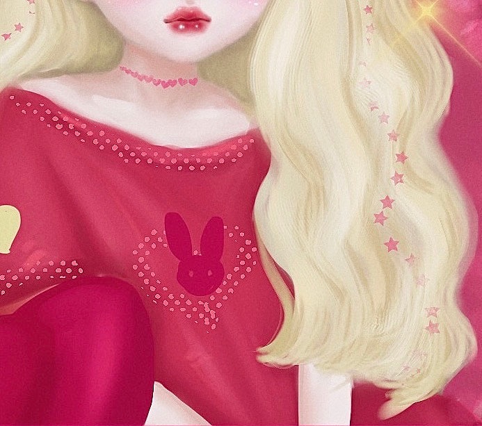 粉红bjd儿童插画