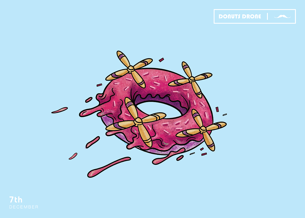 Donuts Drone／甜甜圈无人机（图ZNjYwNzc2NDg=） - 创作习作 - 站酷设计师张姝玙ZOEzoe原创素材 - 站酷ZCOOL
