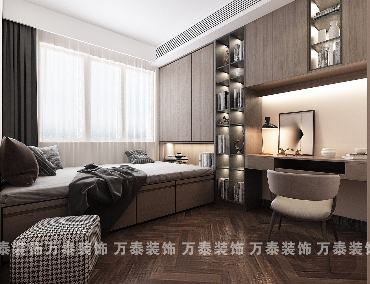 济南万泰装饰玉兰花园轻奢风效果图