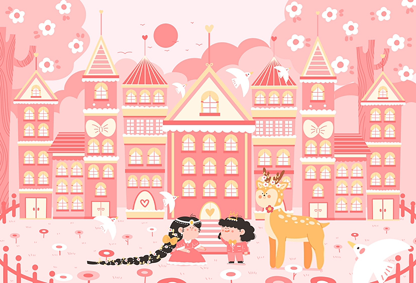 儿童彩色笔包装插画～