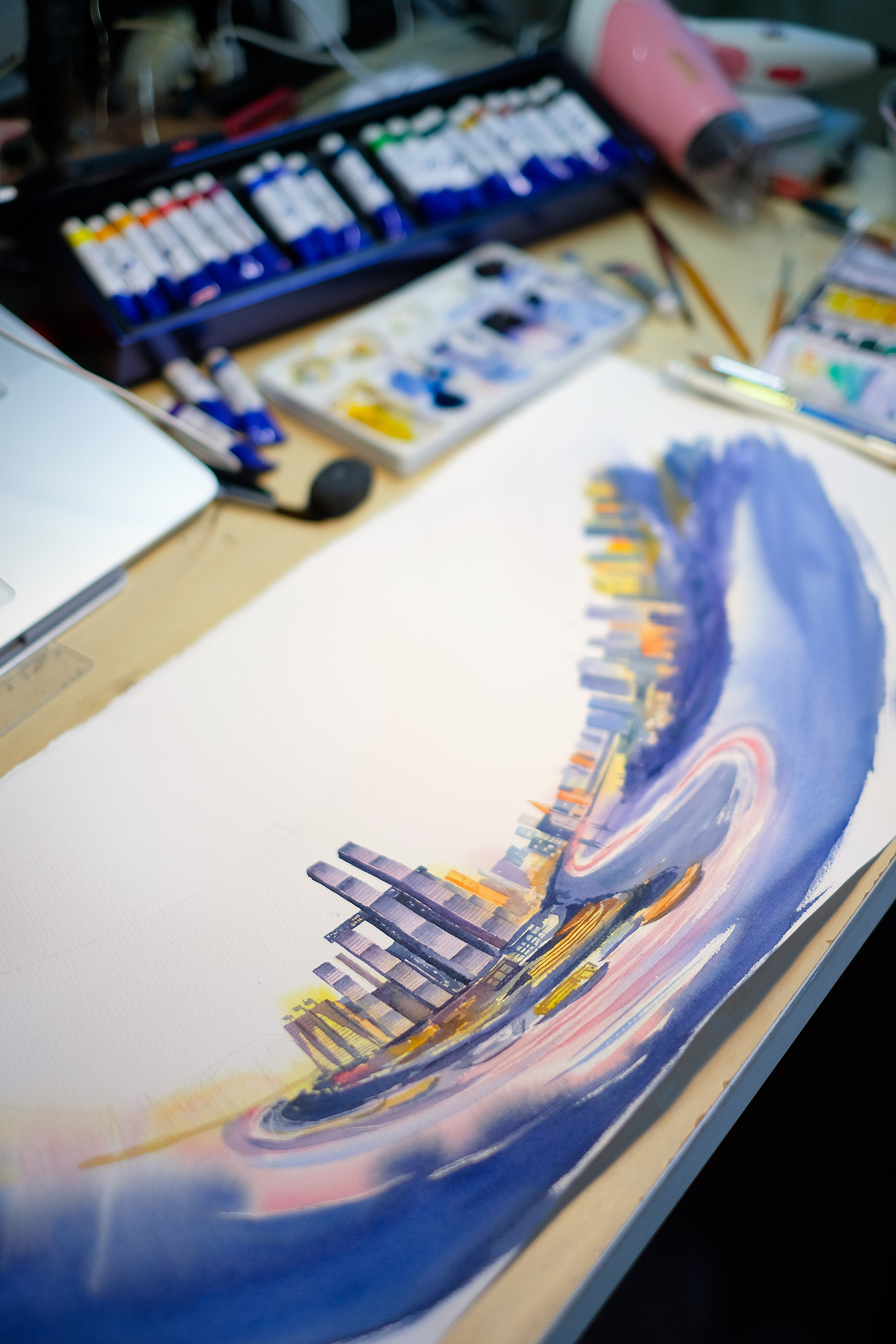 水彩画丨重庆风景「生而有光 Let it be light」