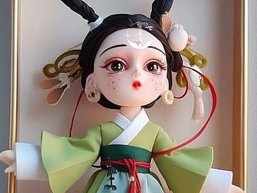 一组古风动漫汉服翻糖风七仙女手工创意设计