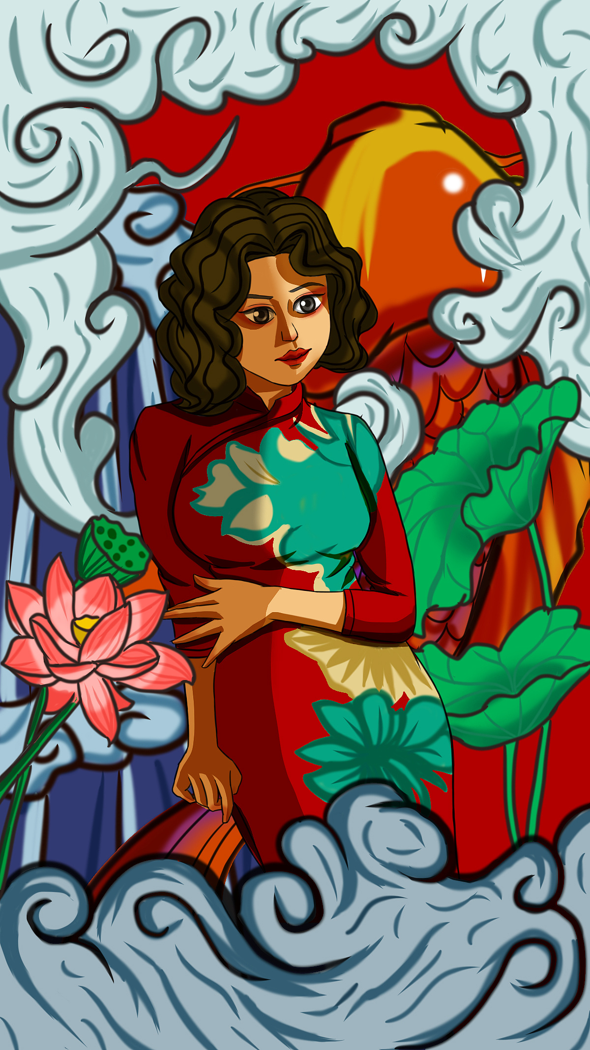 国潮旗袍|插画|创作习作|灰小辉 - 原创作品 - 站酷 (zcool)