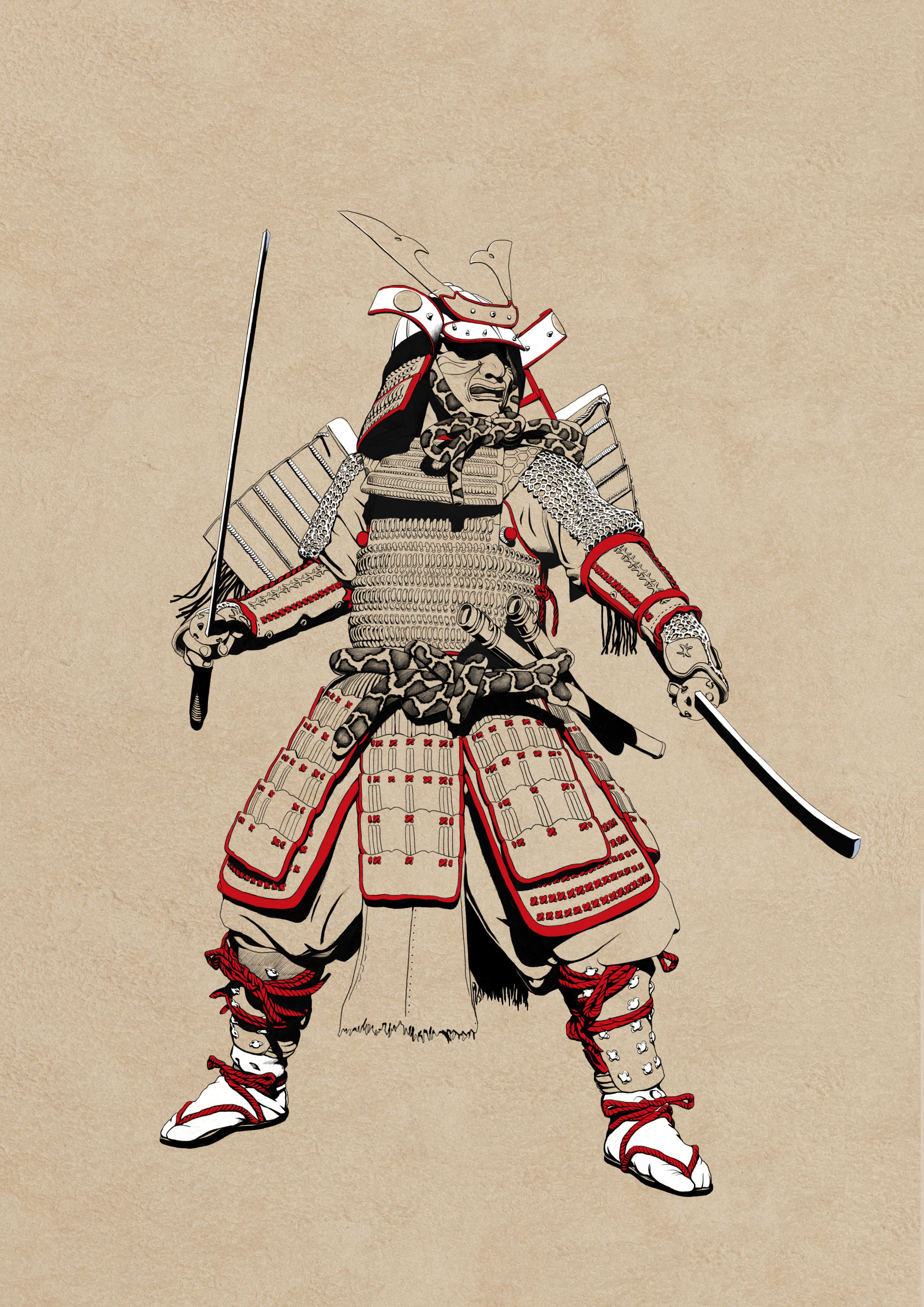 日本武士图画图片
