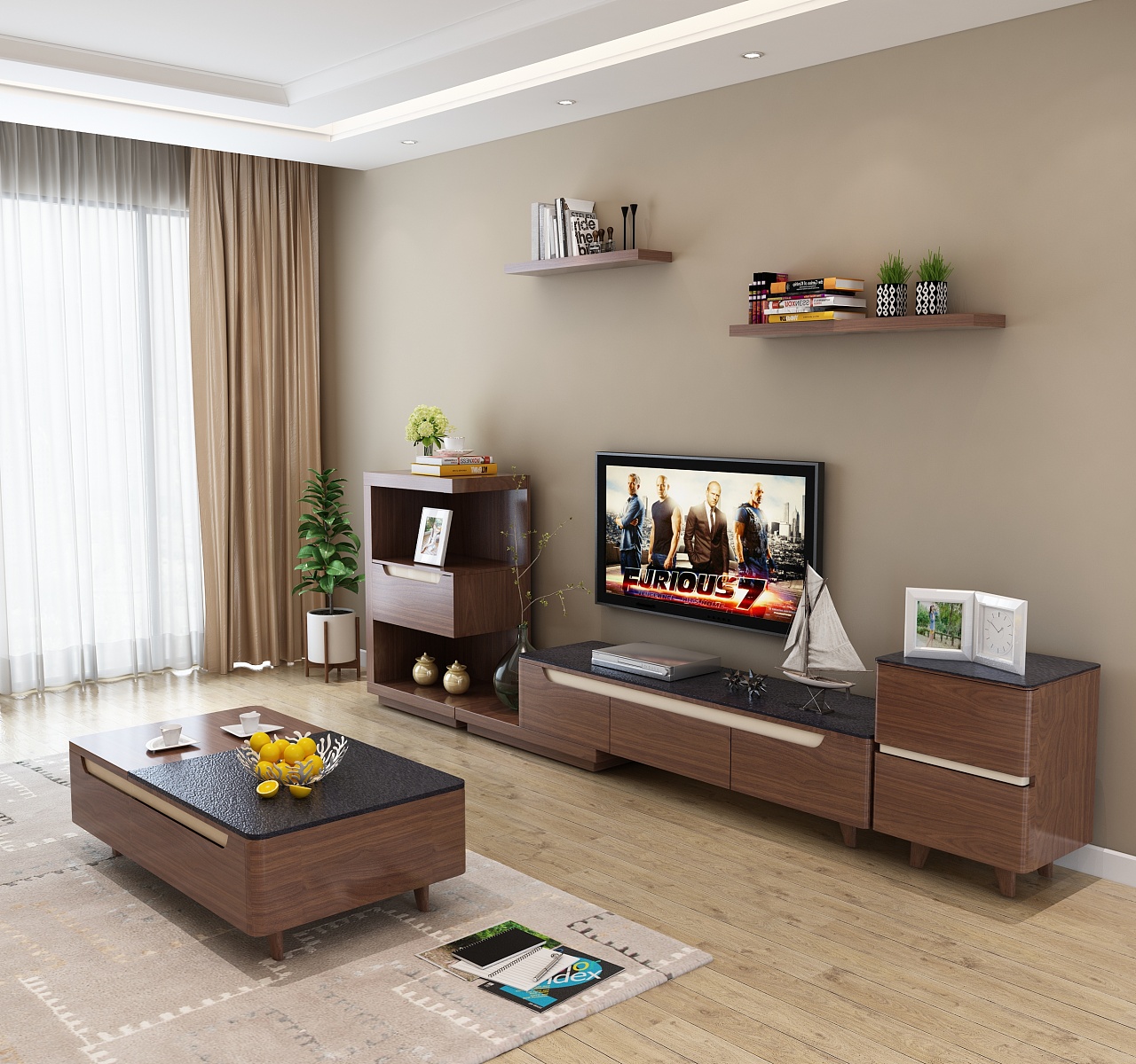 电视组合柜装饰效果 电视机最佳搭配-上海装潢网