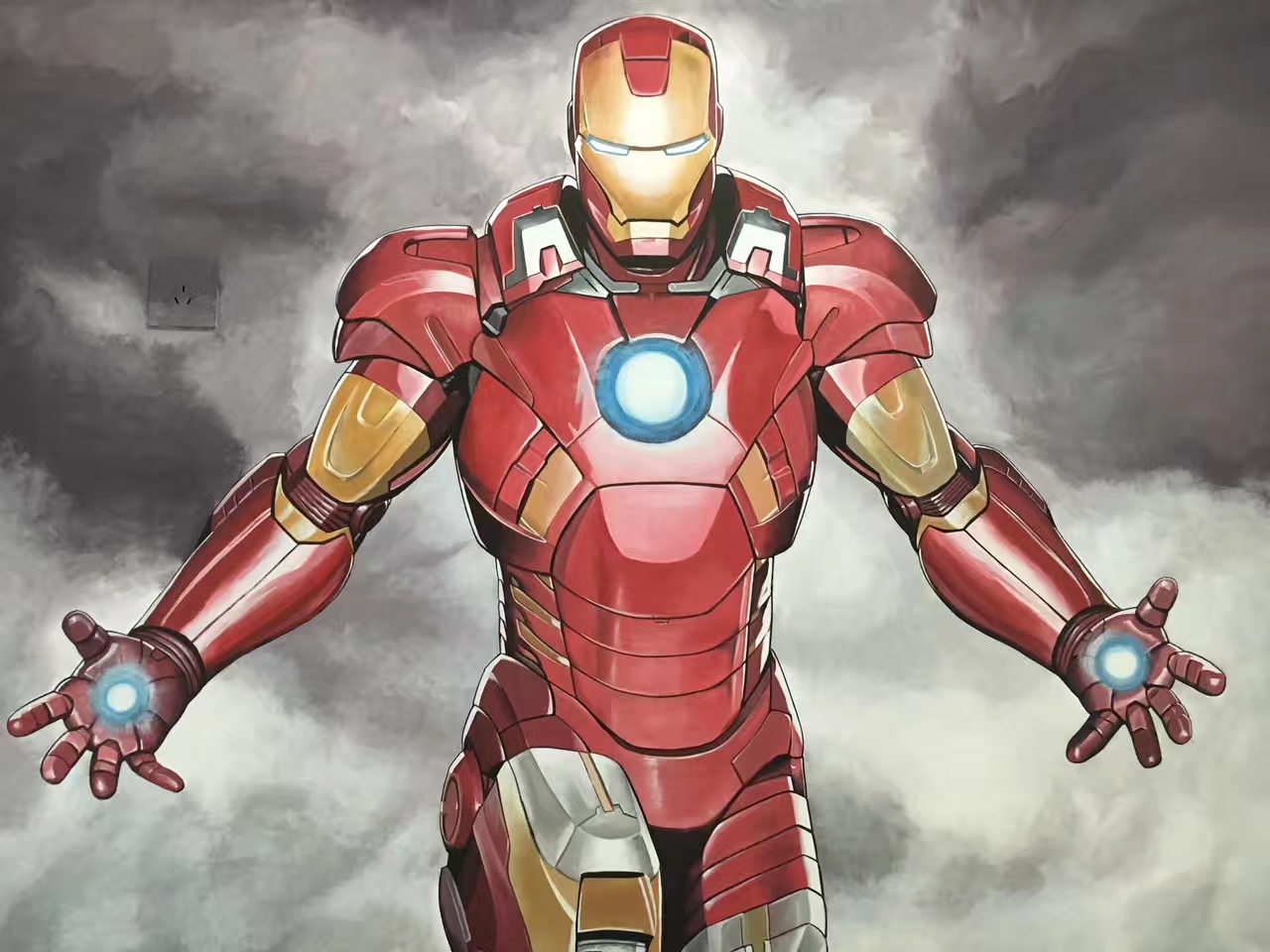 家庭手绘钢铁侠|插画|游戏原画|墨鱼壁画工作室 - 临摹作品 - 站酷