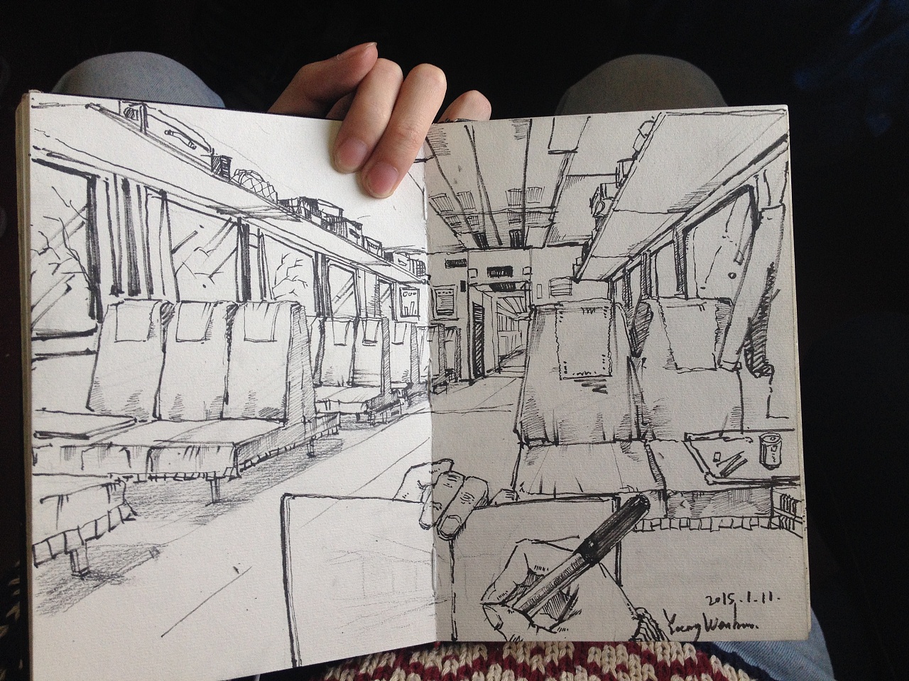 火车手绘钢笔画素材免费下载 - 觅知网