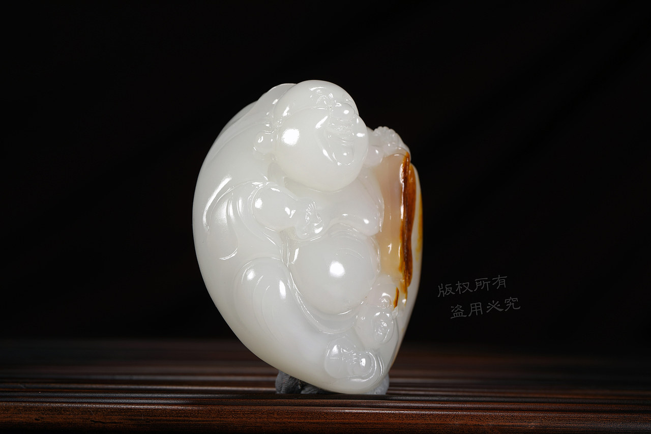 玉籽料佛公天猫淘宝和田玉摆拍和田玉摆件笑佛