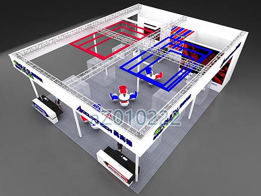 奥高德展位设计3D效果图