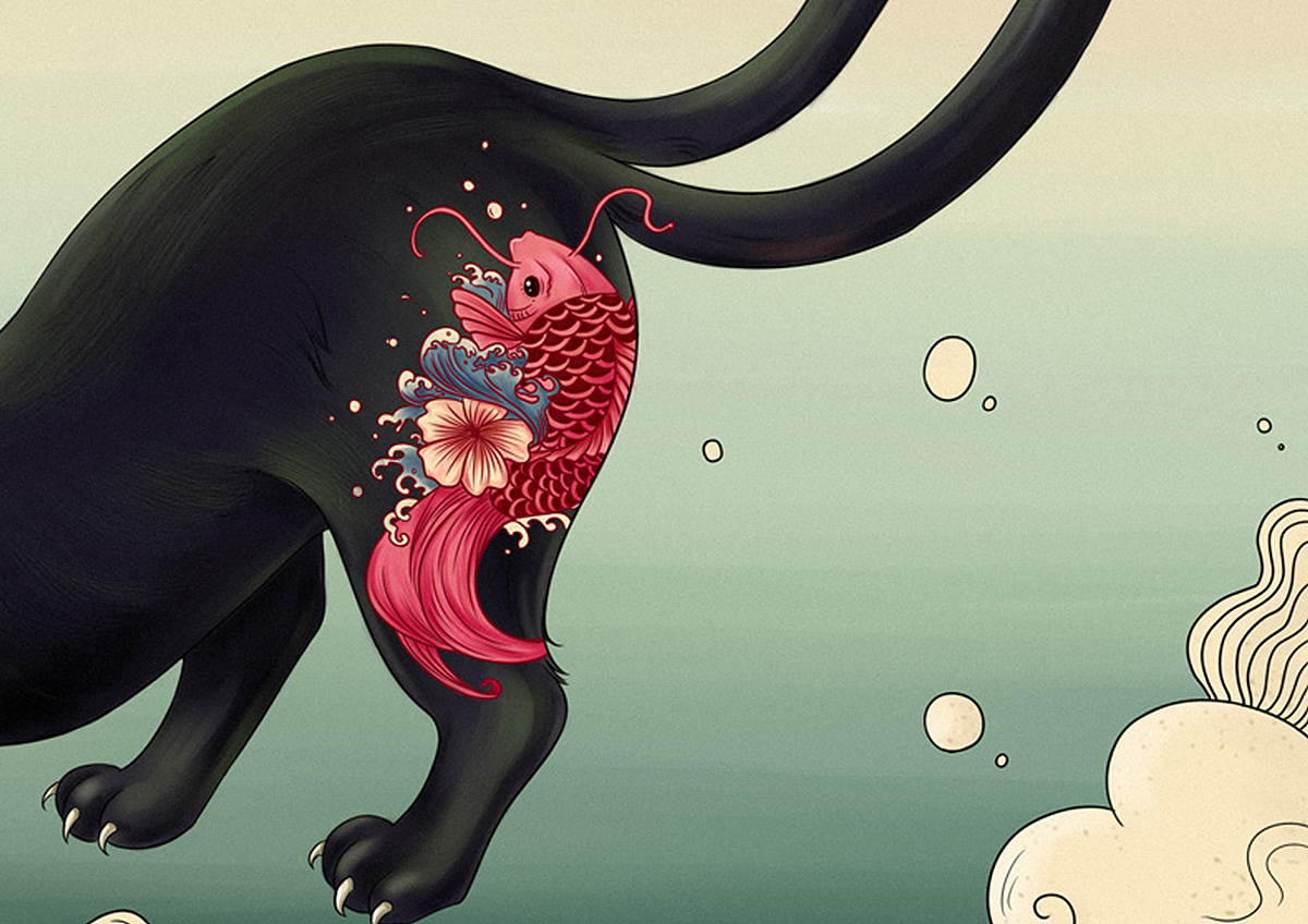 百鬼夜行录——猫又插画创作