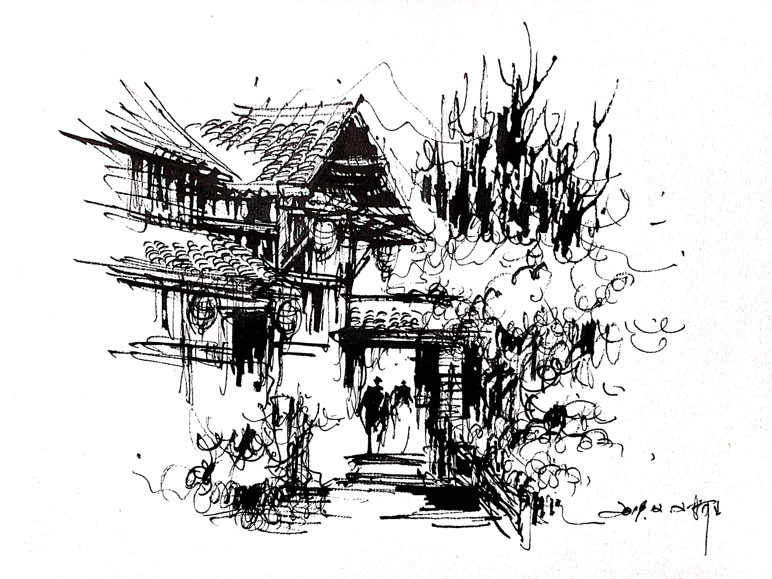 阿王速写建筑风景