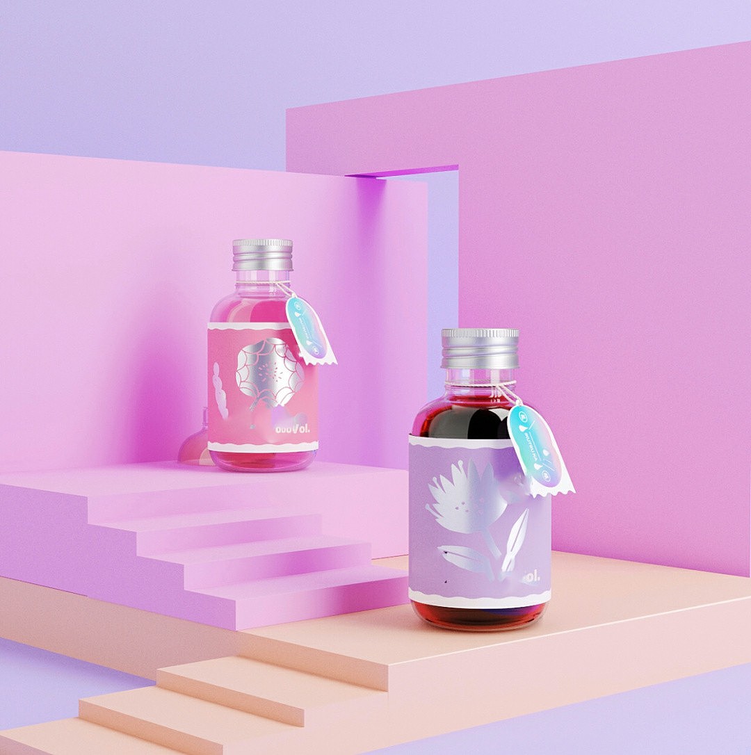 糖果色系酒品包装