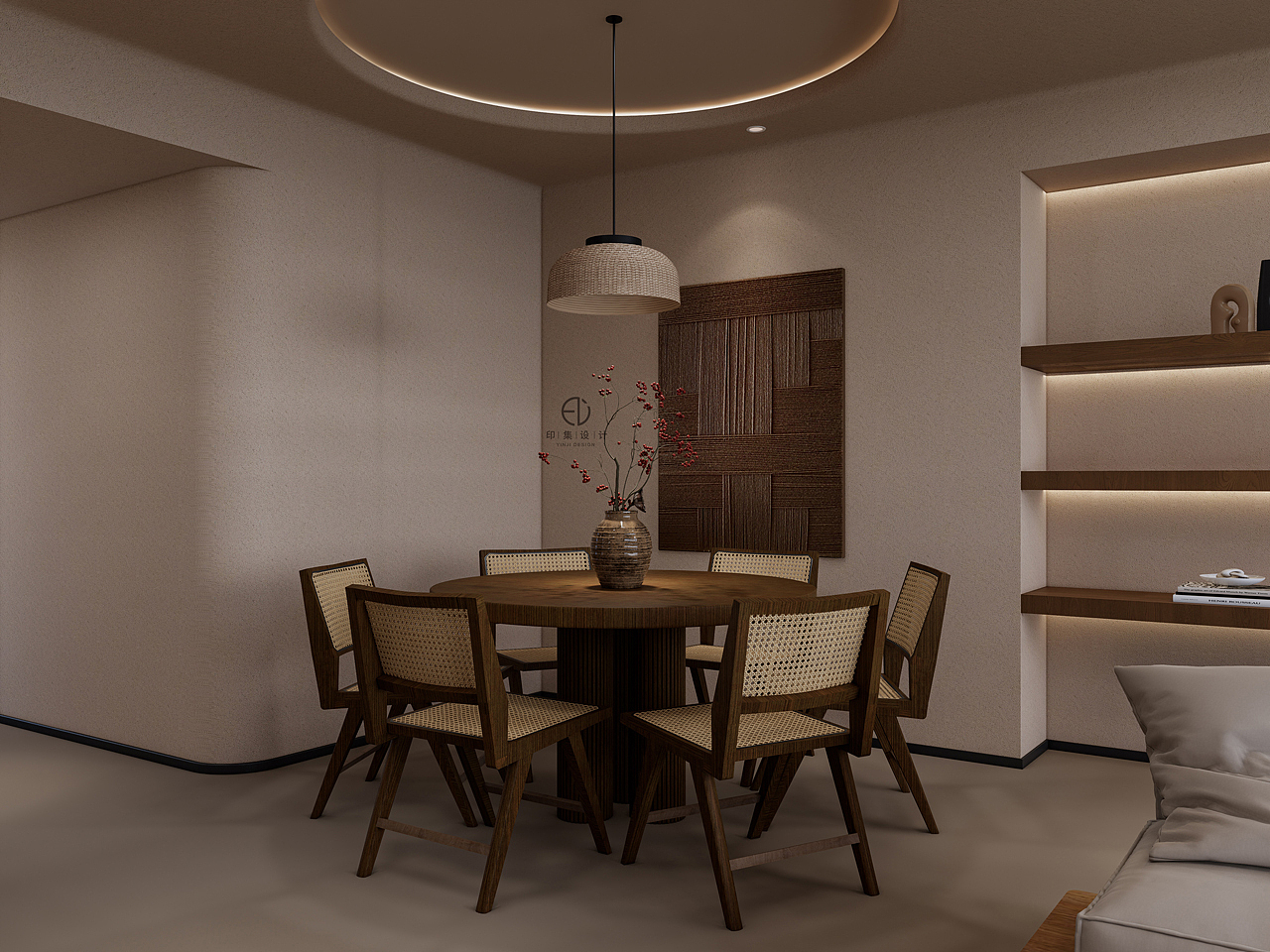 150㎡黑胡桃侘寂风：隐于时光的自然之美（图ZMzUzMTA5MTUy） - 家装设计 - 站酷设计师印集装饰设计原创素材 - 站酷ZCOOL