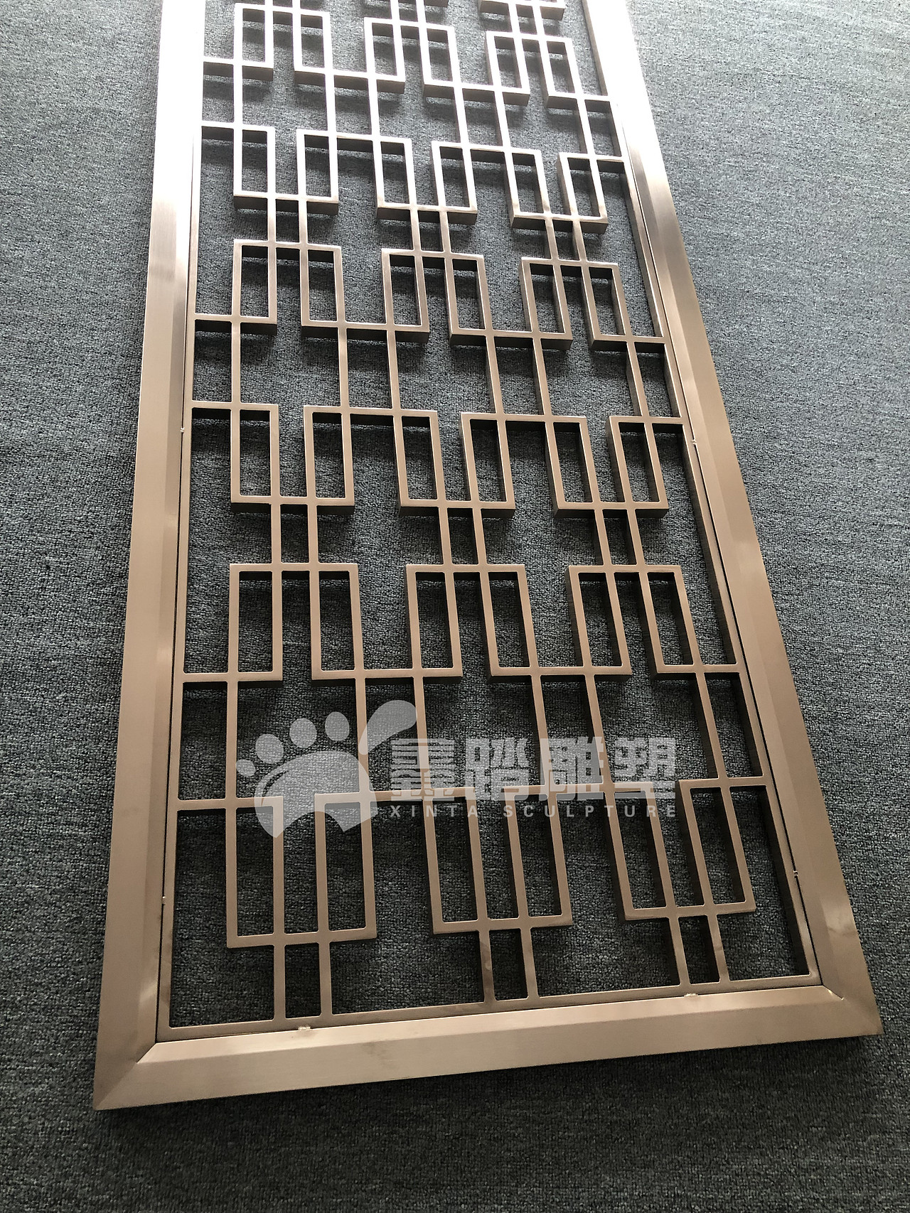 不锈钢焊接工艺屏风 玫瑰金颜色经典耐看
