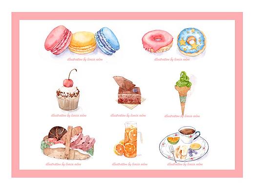 水彩手绘美食——甜点系列课程