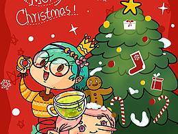圣誕插畫作品