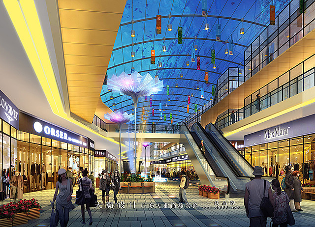 供南昌商业街设计客户参考的大型商业空间设计效果图