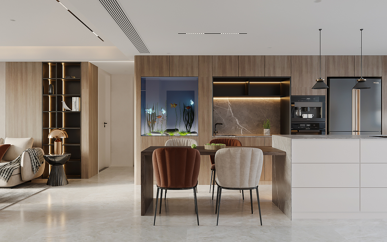 现代轻奢风格效果图