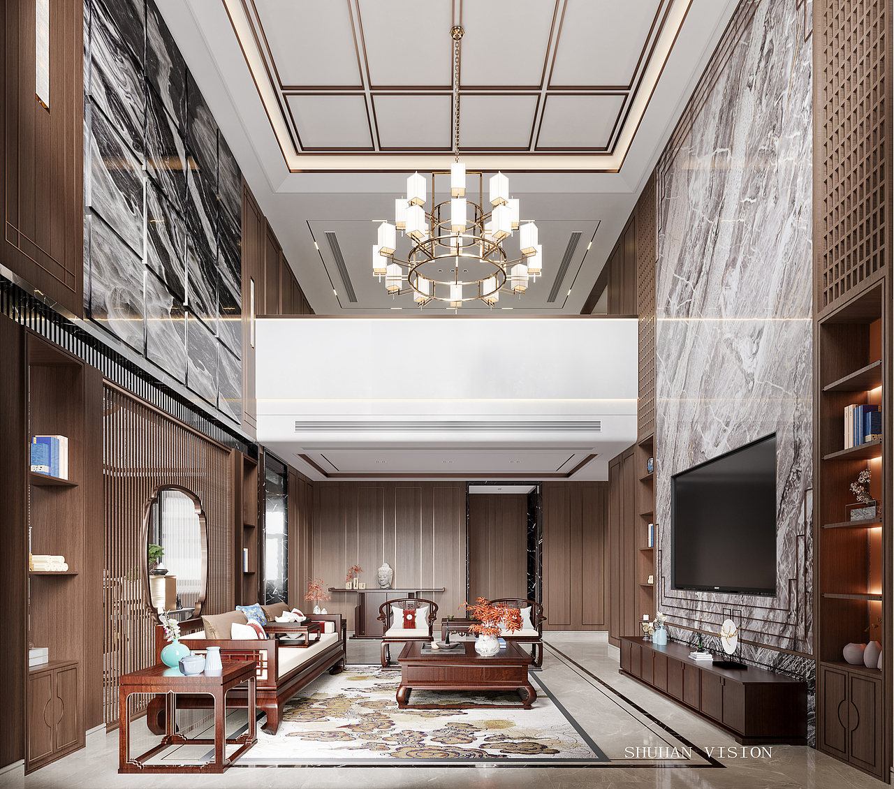 溪源.花园 新中式（图ZMjY4MzU1NDQ0） - 家装设计 - 站酷设计师一只兔子_原创素材 - 站酷ZCOOL