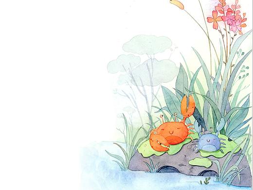 水彩插画-绘本角页