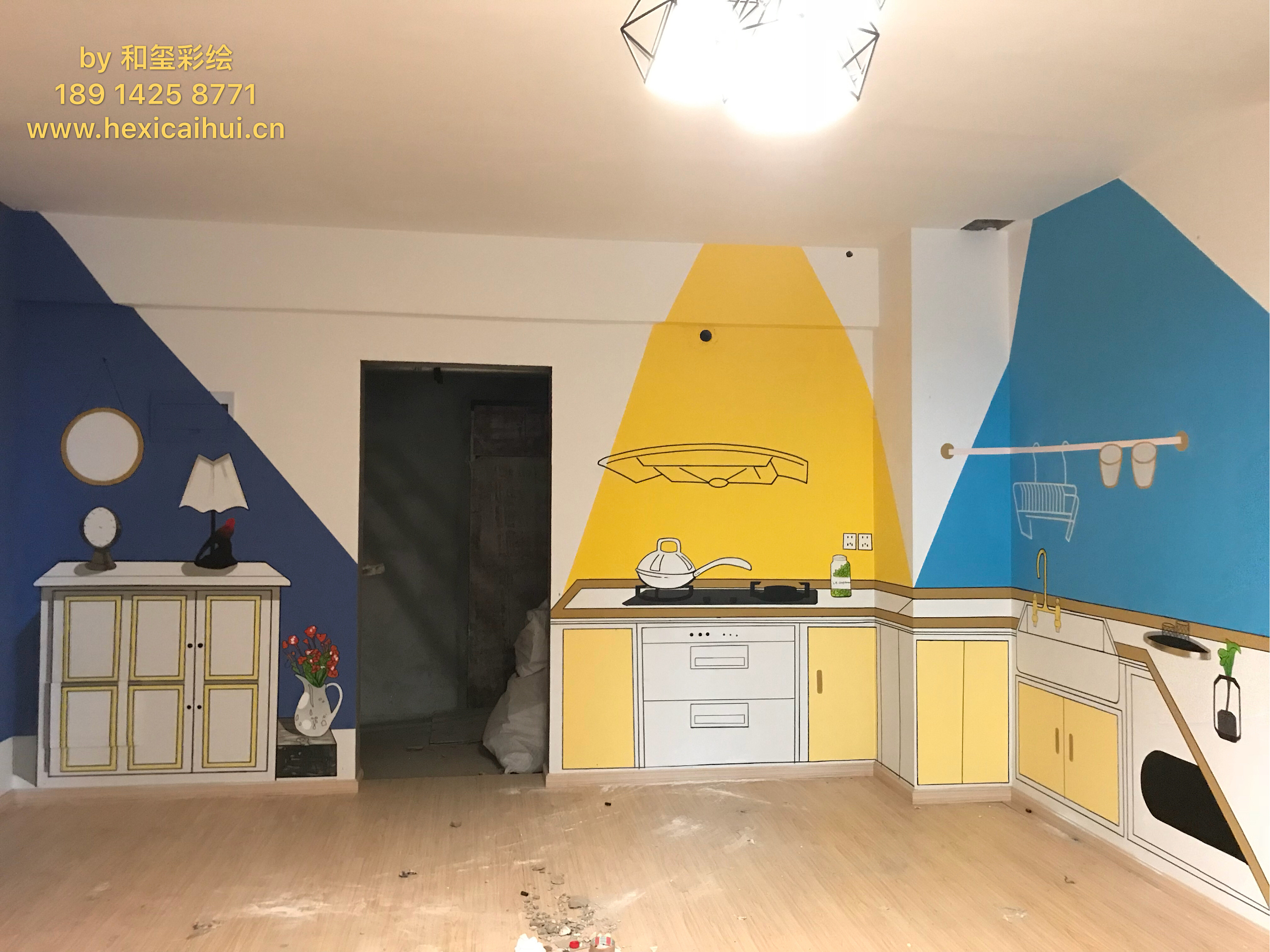 绿地soho清水样板房彩绘