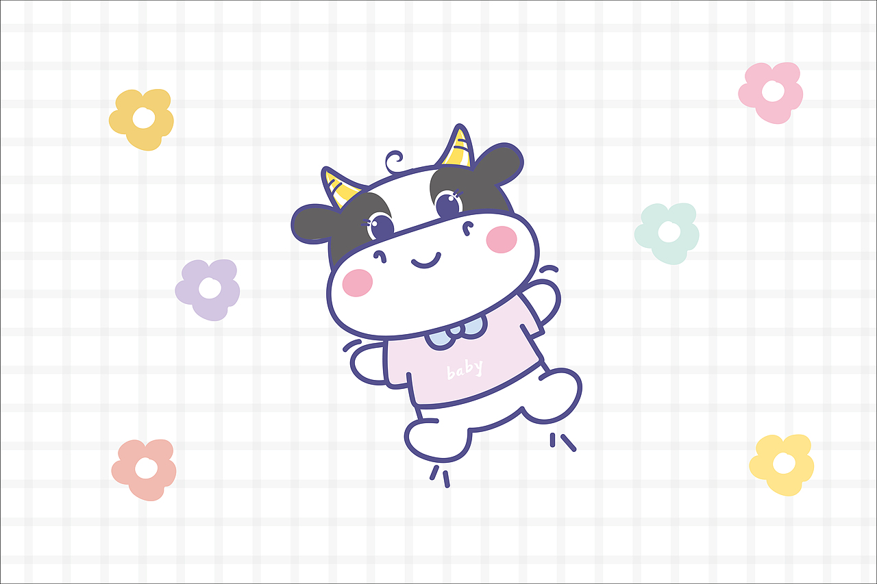 牛卡通可爱插画表情包 T恤衣服转印烫画贴定制（图ZMjUyMjUzMjgw） - 商业插画 - 站酷设计师阿茹生肖IP原创素材 - 站酷ZCOOL