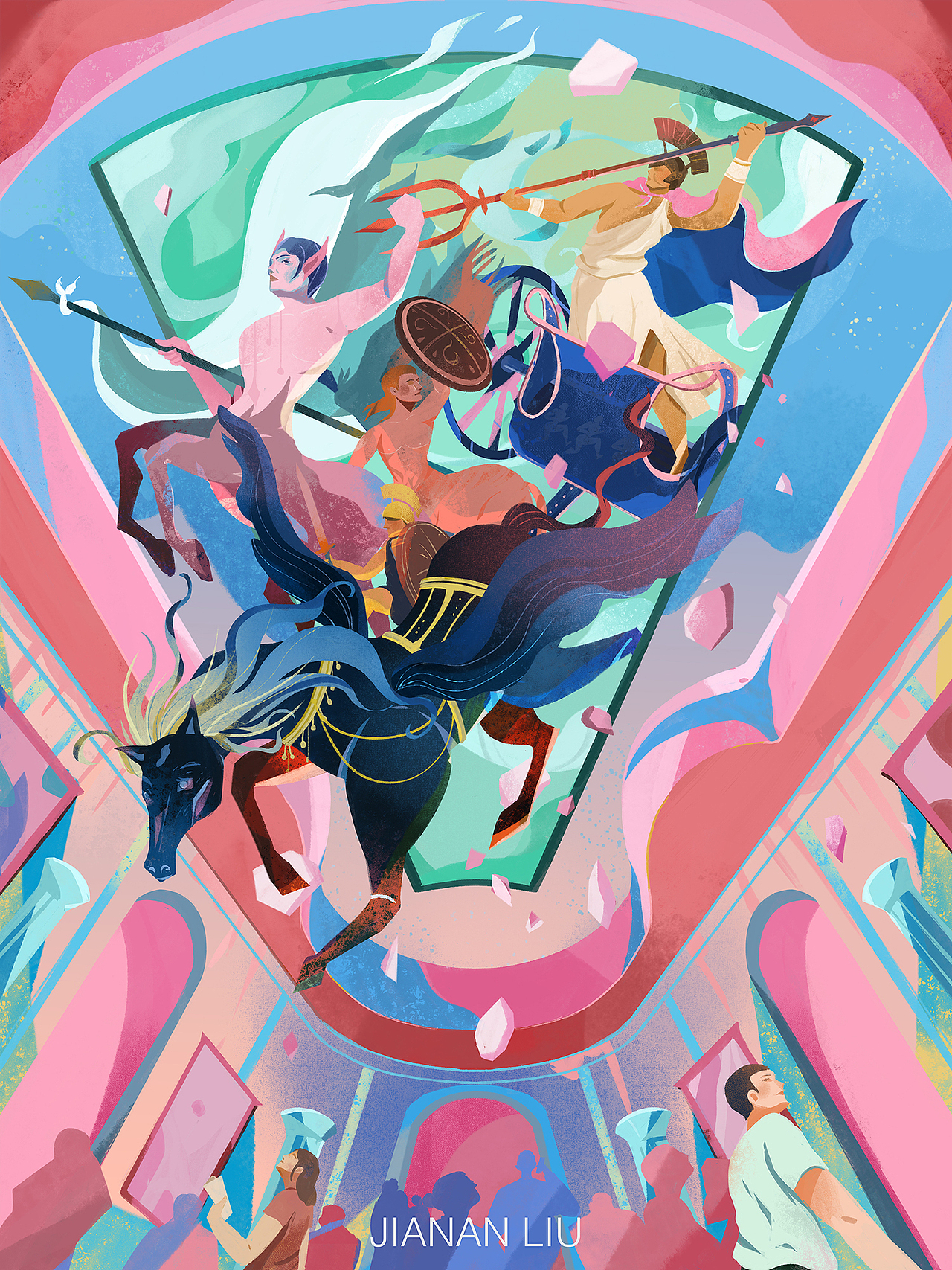 美术馆坠落-个人作品 2021（图ZMjcwNjkzMzQ4） - 商业插画 - 站酷设计师JiananPro原创素材 - 站酷ZCOOL