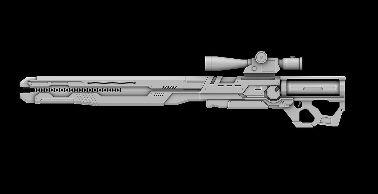 【灵笼模型】冉冰同款电磁枪模型 静帧渲染 分解动画_lct红枣仙-站酷z