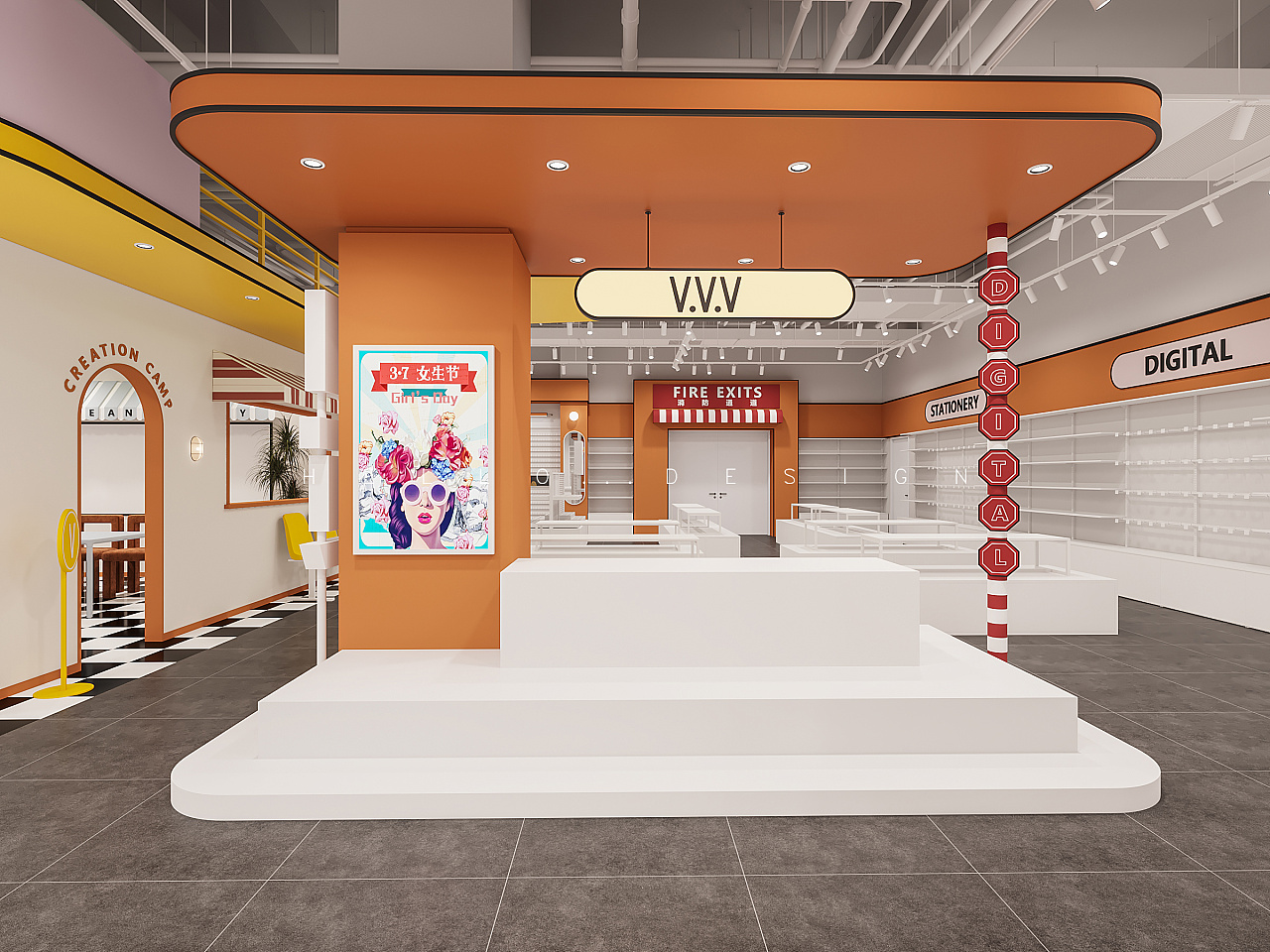 v潮品集合店|空间|商业空间设计|hello小姐姐 - 原创作品 - 站酷