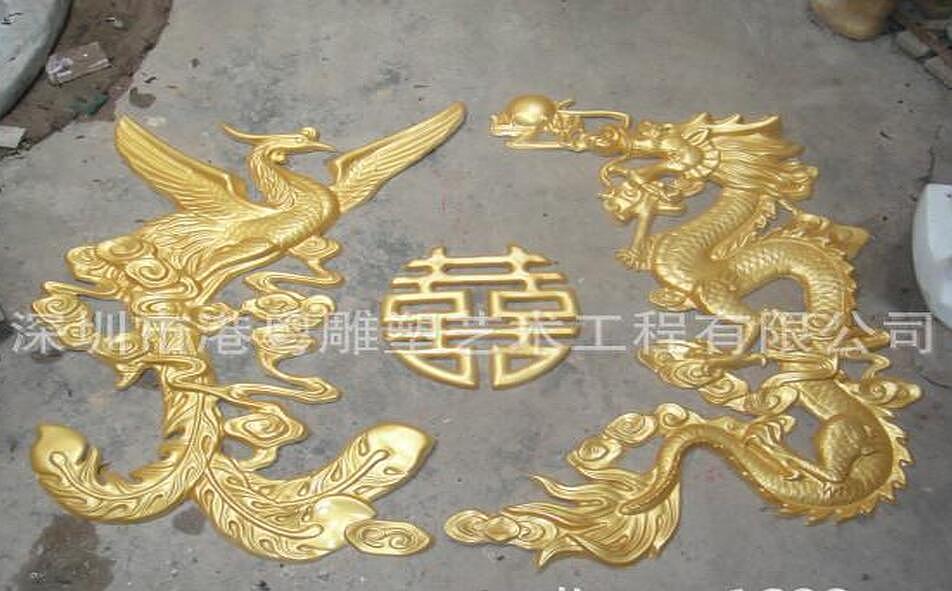 定制玻璃钢大型酒店餐厅喜庆墙面浮雕壁画雕塑艺术摆件