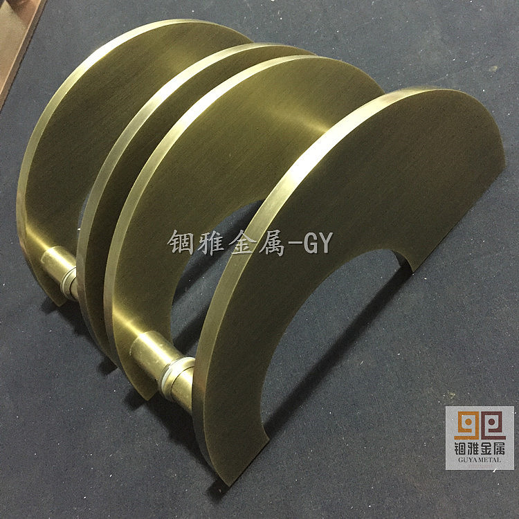 拉丝黄古铜铝艺纯黄铜板雕刻大门装饰拉手 屏风壁画