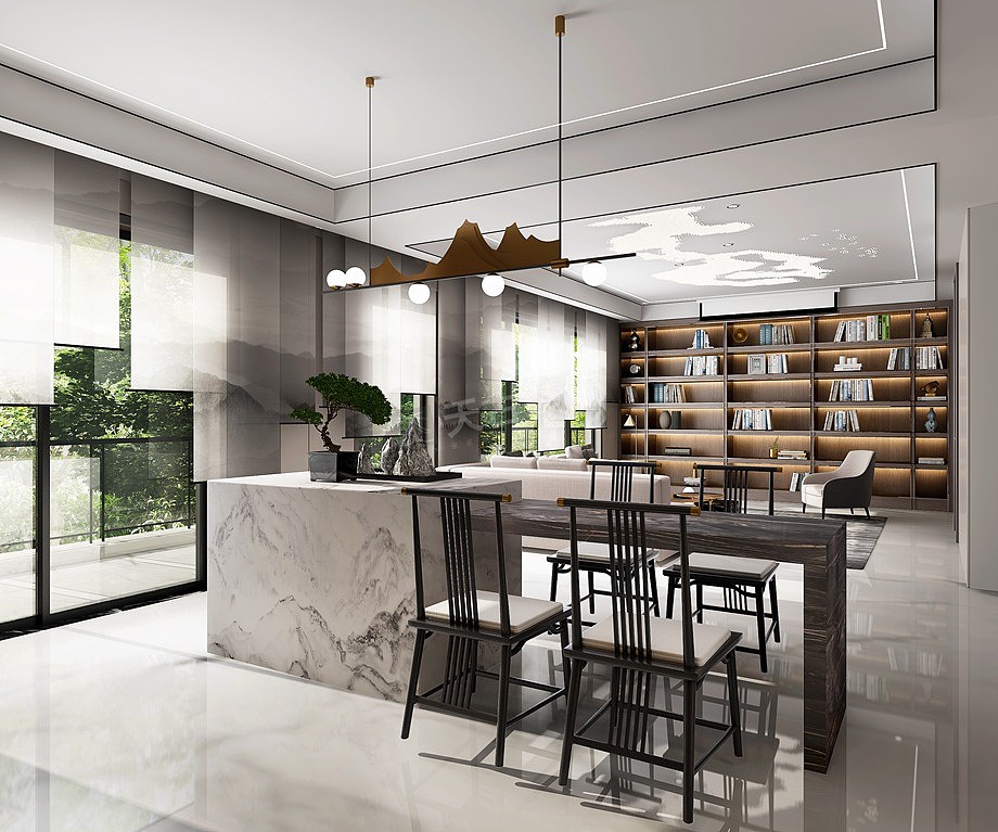 北大资源博雅澜庭序叠拼别墅装修|新中式风格设计效果（图ZMjQ0OTU3NDgw） - 家装设计 - 站酷设计师天古装饰7cm原创素材 - 站酷ZCOOL