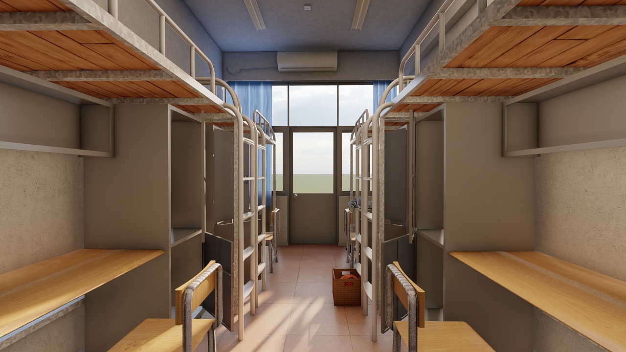 大学宿舍【广工】|三维|建筑/空间|yourzard - 原创作品 - 站酷