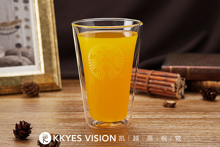 星巴克咖啡杯 双层玻璃杯 水杯 茶杯 杯子 静物拍摄产品图片摄影