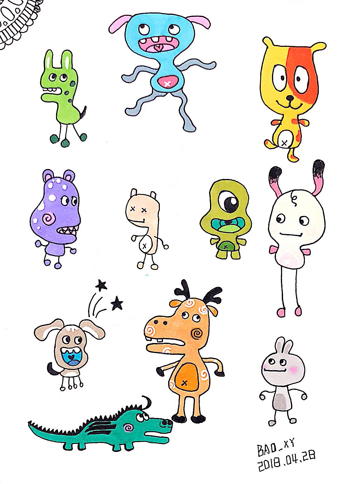 心情不好就画小怪兽