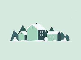 下雪的村庄动画