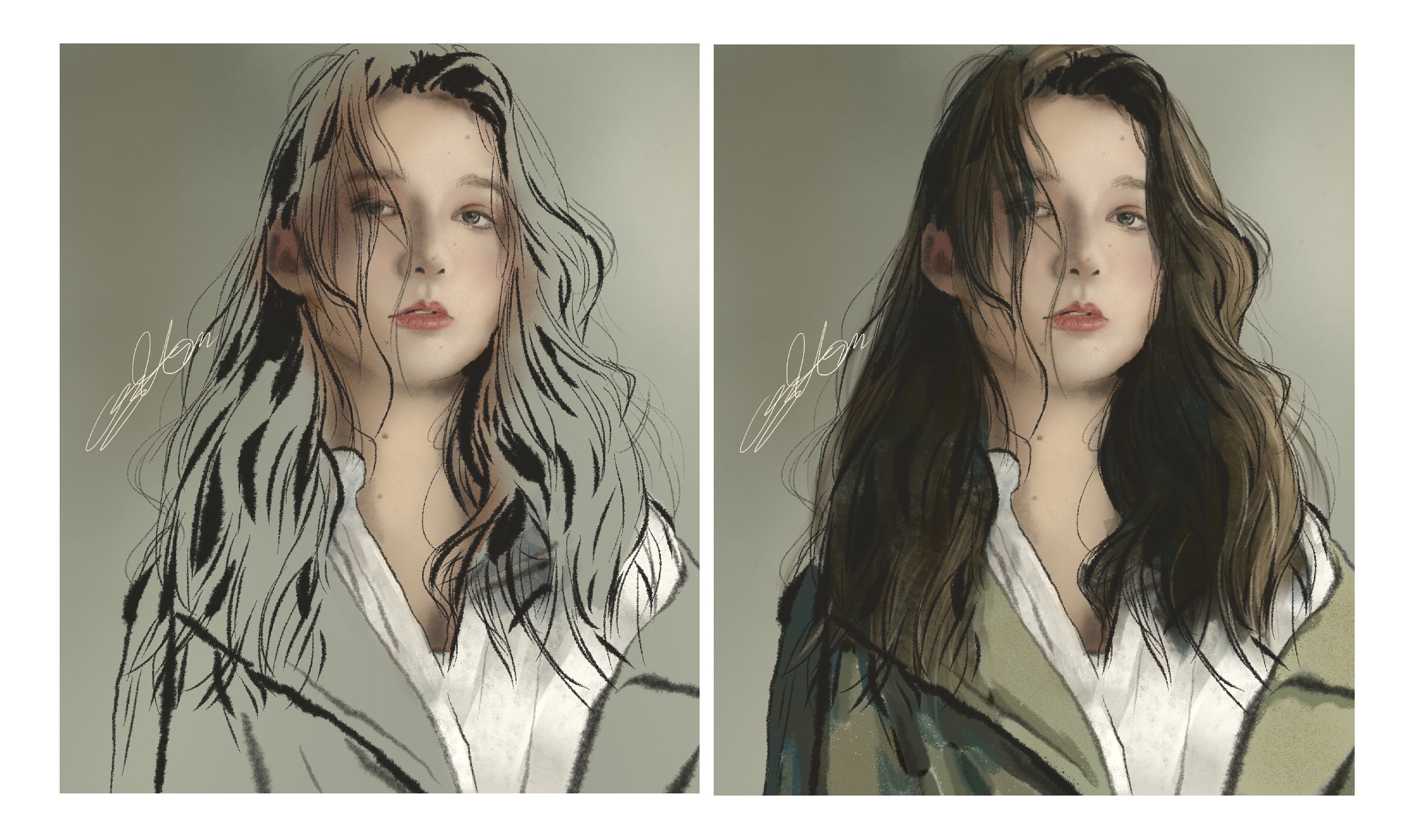 ipad procreate板绘人像