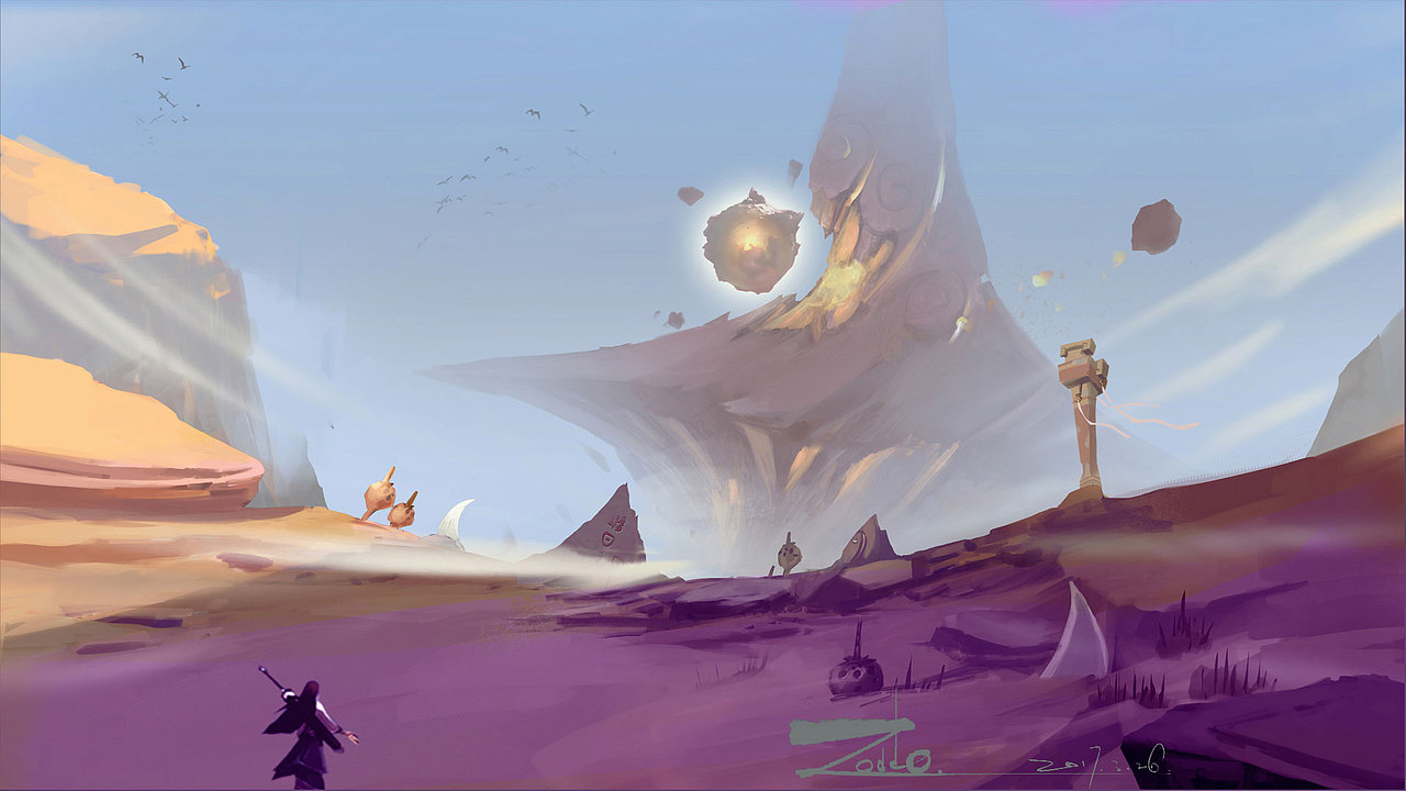 沙漠概念图|插画|游戏原画|zoddo_原创作品-站酷zcool